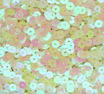 ПН002ДС4 Пайетки круглые плоские, цвет: лимонный непрозрачный (с перламутровым AB),  4 мм, 10 грамм