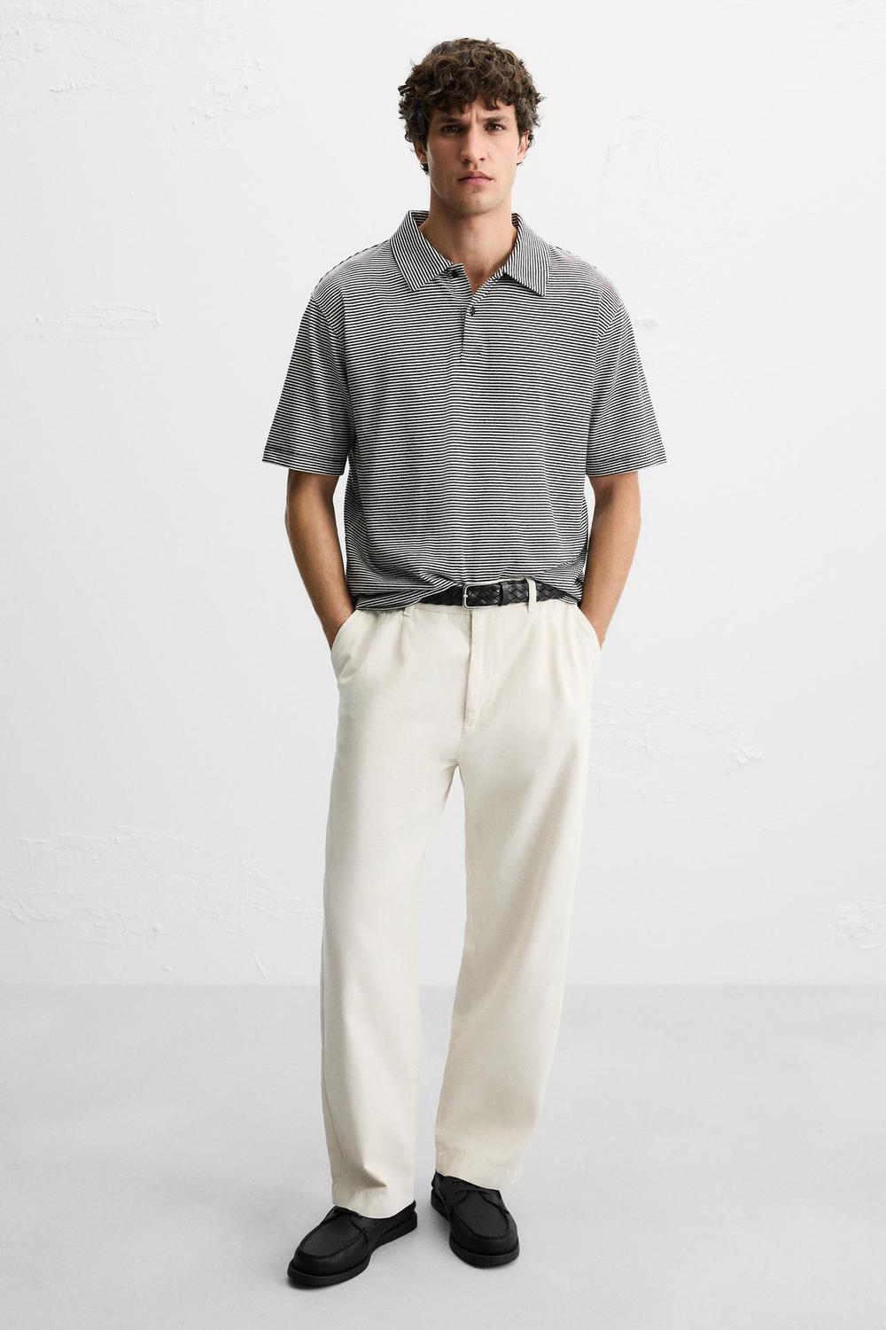 ZARA КОЖАНЫЕ ТОПСАЙДЕРЫ, ЧЕРНЫЙ