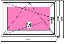 Пластиковое окно 650 х 1000 ТермА Эко + Москитная сетка