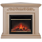 Каминокомплект Real Flame Leticia Corner 26 WT-619G с очагом Moonblaze Deluxe Brass (угловой)