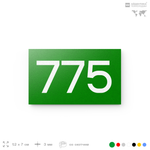 Номер на дверь 775, табличка на дверь для офиса, квартиры, кабинета, аудитории, склада, зеленая 120х70 мм, Айдентика Технолоджи