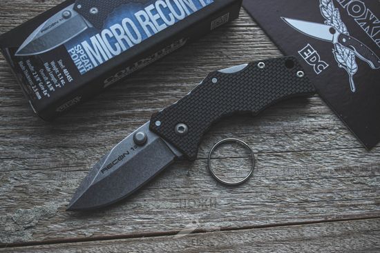 Складной нож Cold Steel 27DS Micro Recon 1 Spear Point c клинком из стали 4034 Stainless Steel, рукоять Grivory (Griv-Ex)