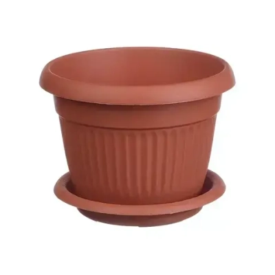 Кашпо ЛИВИЯ D240мм 4,6л с поддоном Терракотовый 0,195,24х0,24м