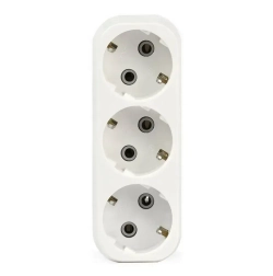 Разветвитель Smartbuy, 3 гнезда с заземлением плоский 16А 250B (SBE-16-A02-3z)