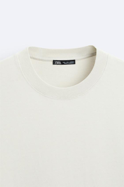 ZARA ТОЛСТОВКА В СТИЛЕ OVERSIZE С ПОТЕРТЫМ ЭФФЕКТОМ, ЭКРЮ