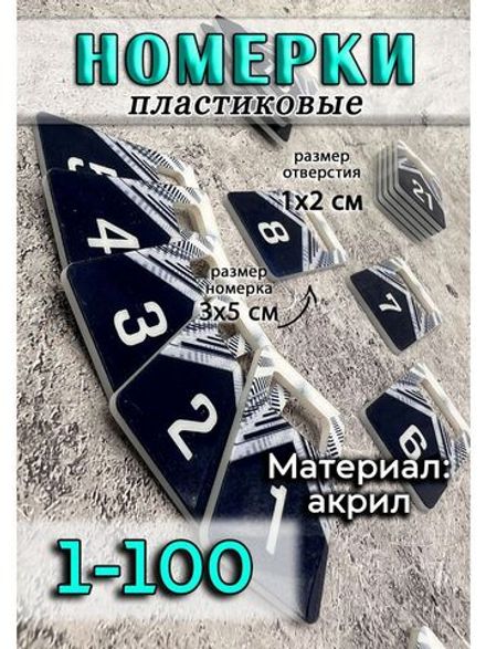 Номерки для ключей акрил 3х5 см