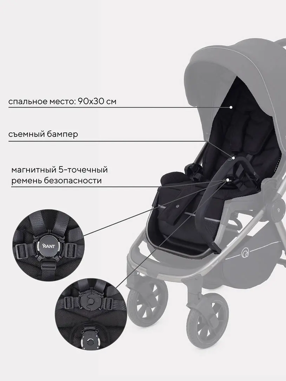 Коляска детская RANT "FLEX PRO" (3в1) RA075