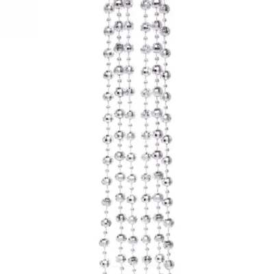 Бусы на ёлку 2м «Капельки», Серебро