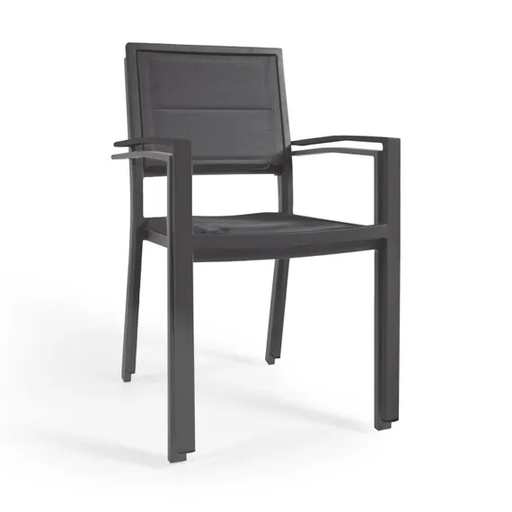 Уличный стул Sirley из алюминия и черного текстиля