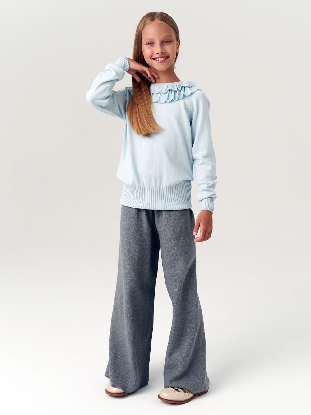 Джемпер школьный для девочки AT997  голубой