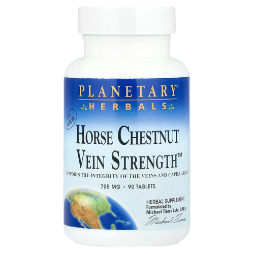 Planetary Herbals, Конский каштан Vein Strength ™, 705 мг, 90 таблеток
