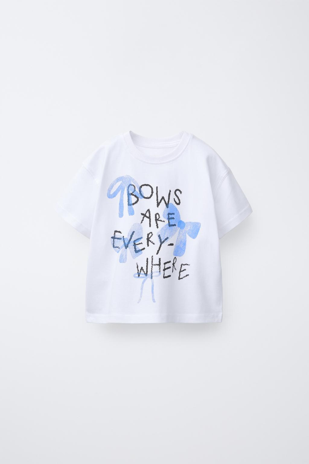 ZARA ФУТБОЛКА С ПРИНТОМ, СИНИЙ