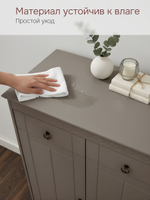 Тумба Индра 118.5x78.8x36.5, серая из МДФ, с ящиками, Dipriz