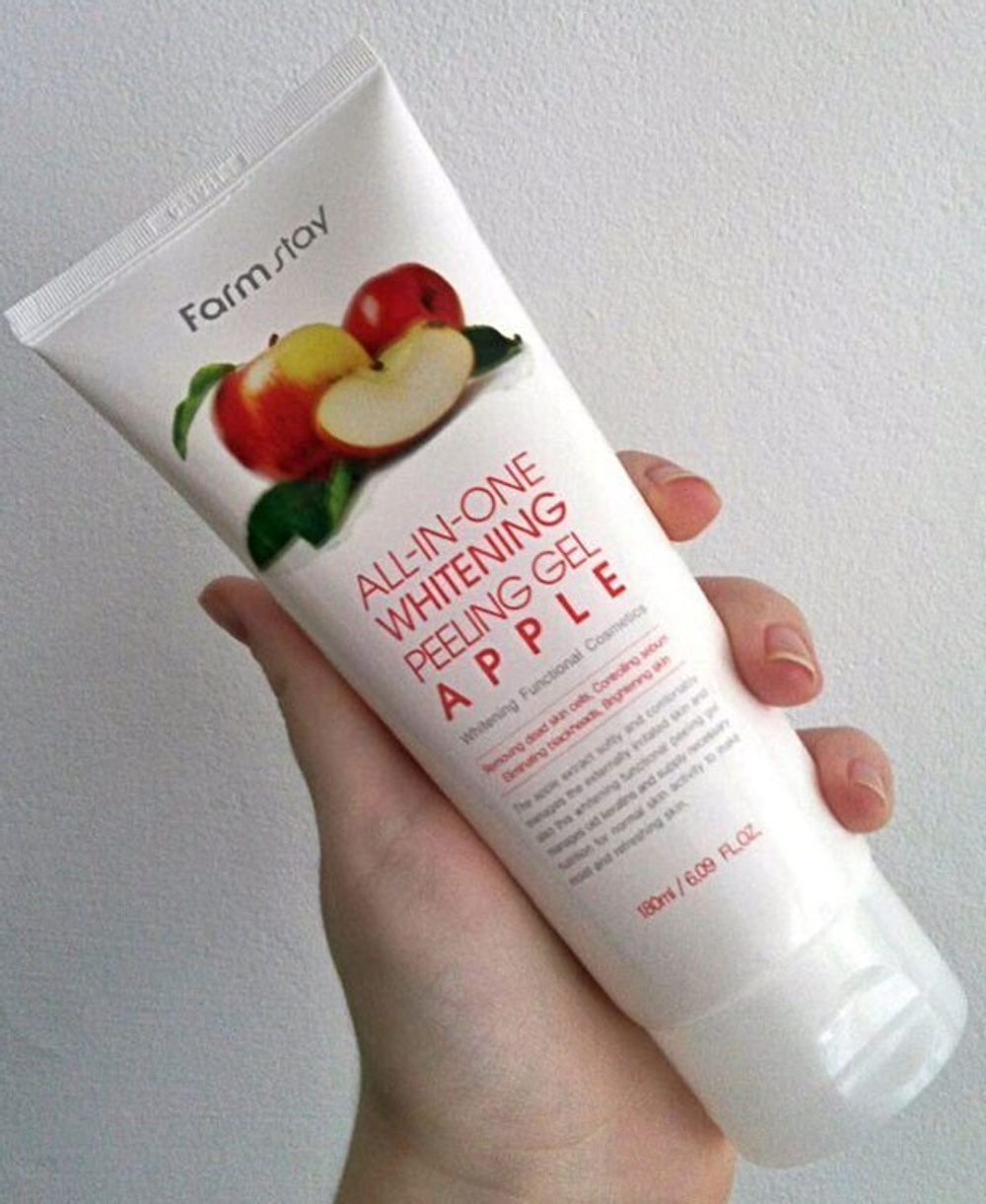 Пилинг гель с экстрактом яблока FarmStay All-In-One Whitening Peeling Gel Apple, 180мл.