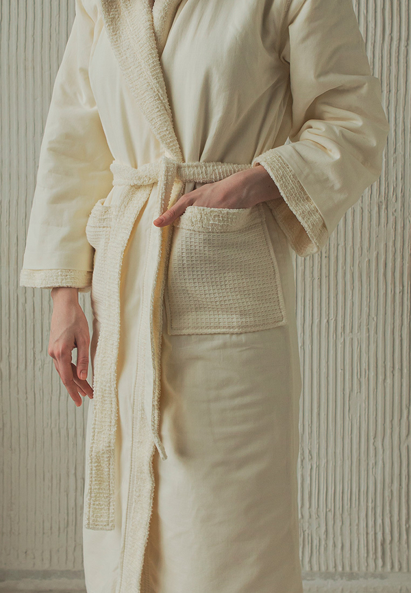 Халат вафельно-махровый Luxberry Cozy Home экрю