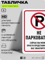Табличка для парковки "Не парковаться", для дома, офиса, организаций, 40х30 см, Silver Plane x Айдентика Технолоджи