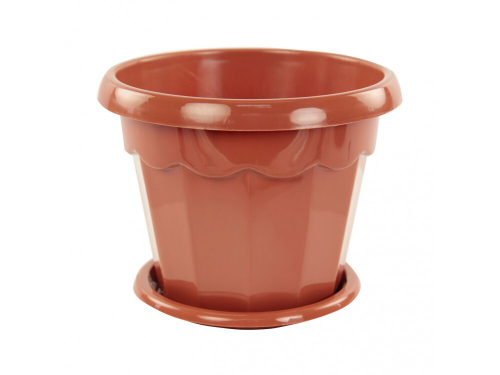 ГОРШОК ЦВЕТОЧНЫЙ ГАРМОНИЯ 1,5Л КОРИЧНЕВЫЙ С ПОД М1574