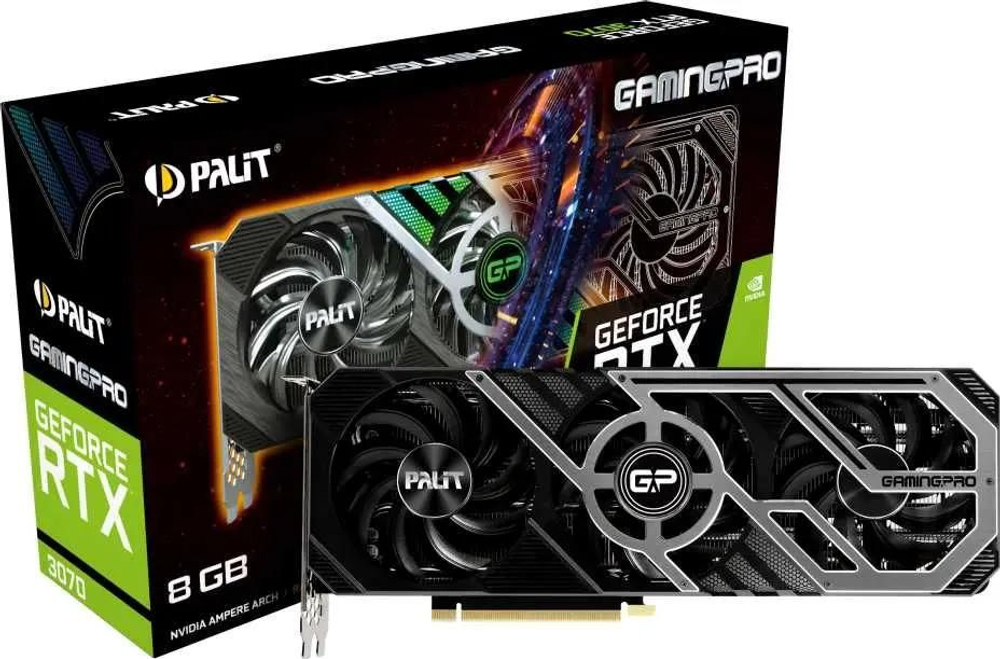 Видеокарта PA-RTX3070 GAMINGPRO 8G 8ГБ GamingPro, GDDR6, Ret [ne63070019p2-1041a](восстановленный)