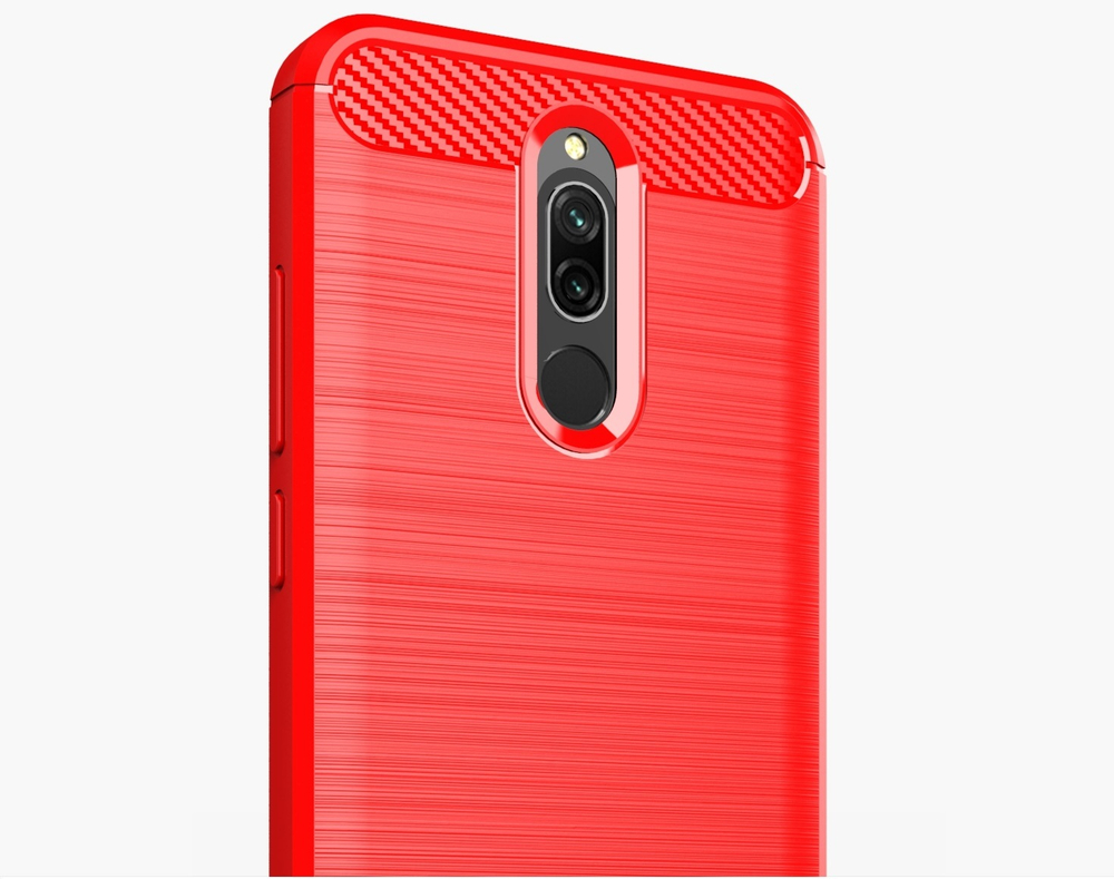 Чехол для Xiaomi Redmi 8 цвет Red (красный), серия Carbon от Caseport