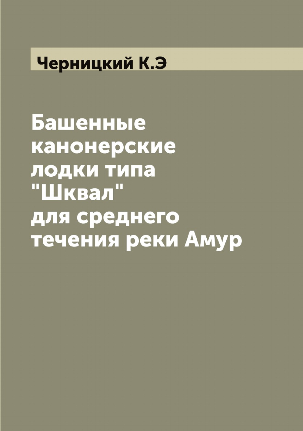 Башенные канонерские лодки типа "Шквал" для среднего течения реки Амур | Черницкий К.Э