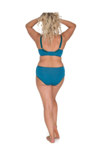 Трусики-слипы с сетчатыми элементами и изысканной вышивкой (Размер: 5X) (Цвет: бирюзовый)