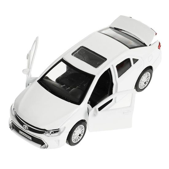 Машина металл TOYOTA CAMRY 12 см, двери, багаж, инерц. белый ,кор Технопарк