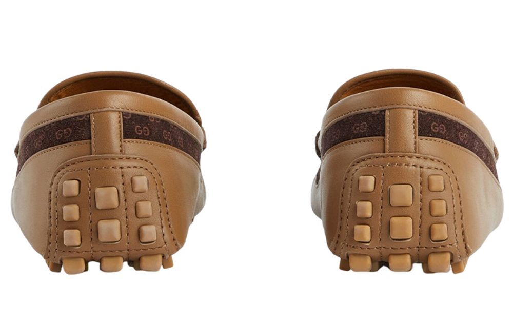 GUCCI Interlocking Suede Casual Shoes Men"s Brown