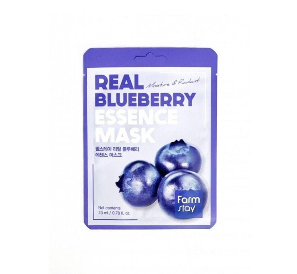 Тканевая маска с экстрактом черники FARM STAY Real Blueberry Essence Mask