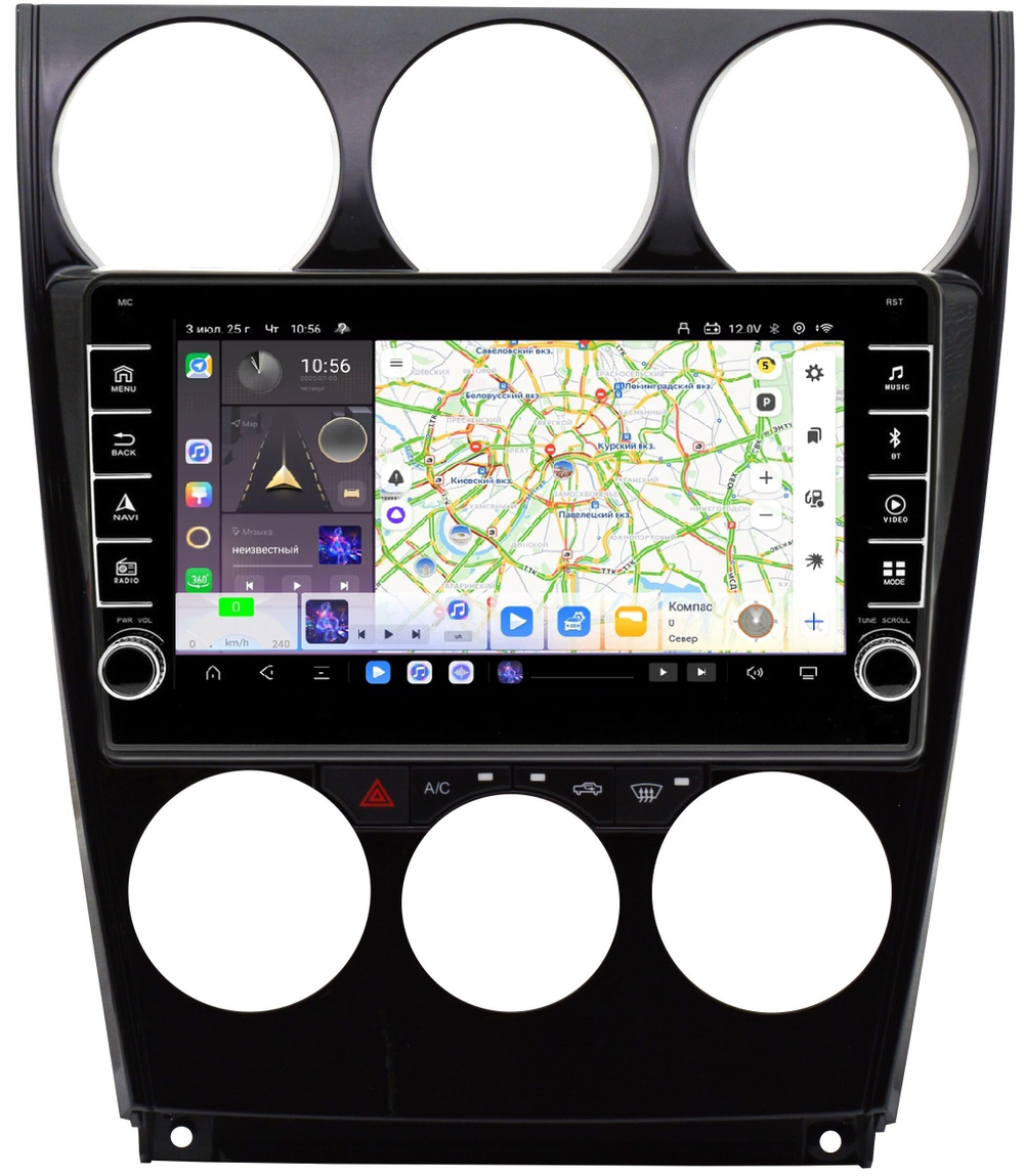 Магнитола для Mazda 6 2002-2007 - Carmedia SF-9506-C (кнопки и крутилки) Android 13, TS20, 6+128Гб, CarPlay, 4G SIM-слот