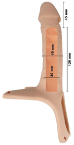 Полый страпон Boys of Toys на ремешках, 16,5 см (телесный)