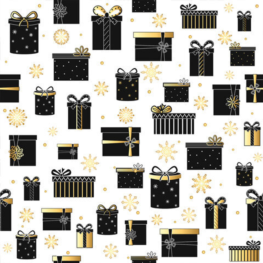 Бумага упаковочная НГ Black.Gold.White 70*100см  ассорти 1 шт