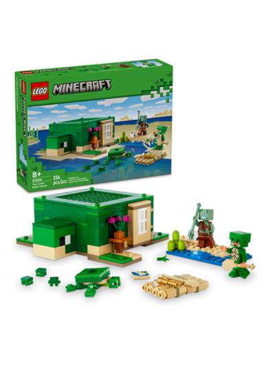Конструктор Лего Майнкрафт Черепаший пляжный домик 21254 | LEGO Minecraft The Turtle Beach House | набор 234 детали 8+