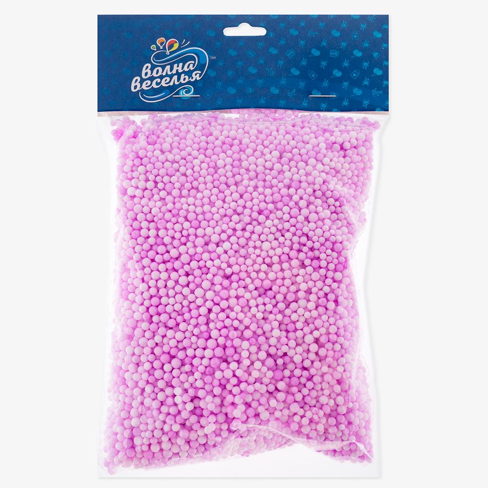Шарики пенопласт, Сиреневый, 2-4 мм, 10 гр.