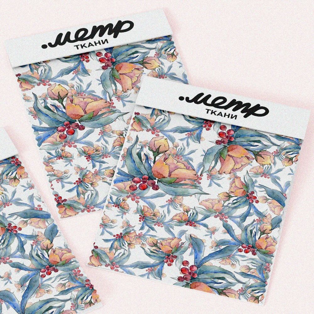 Ткань сатин восхитительная цветочная  смесь летней