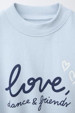 ZARA ТОЛСТОВКА С ПРИНТОМ, ГОЛУБОЙ