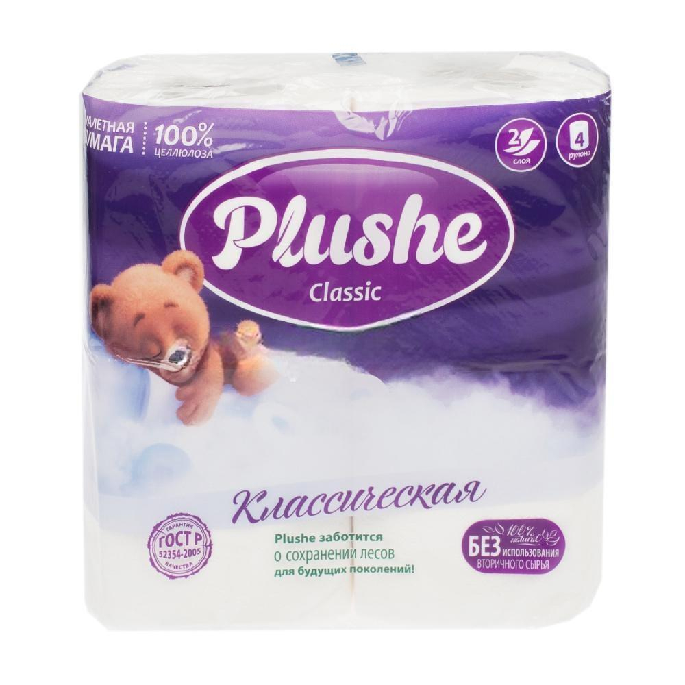 Туалетная бумага 2 сл. 4 шт. "Plushe Classic" Белая (1/12 шт.)