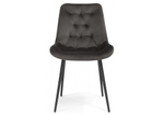 Стул на металлокаркасе Woodville Гояр графитовый, черный глянец, ножки черные