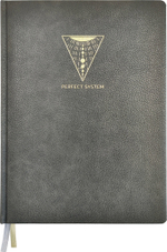 Бизнес-тетрадь А4 в клетку PERFECT SYSTEM light, тверд. обложка, серый Charme с тиснением