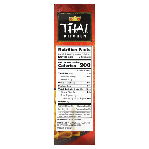 Thai Kitchen, рисовая лапша, обжаренная, 396 г (14 унций)