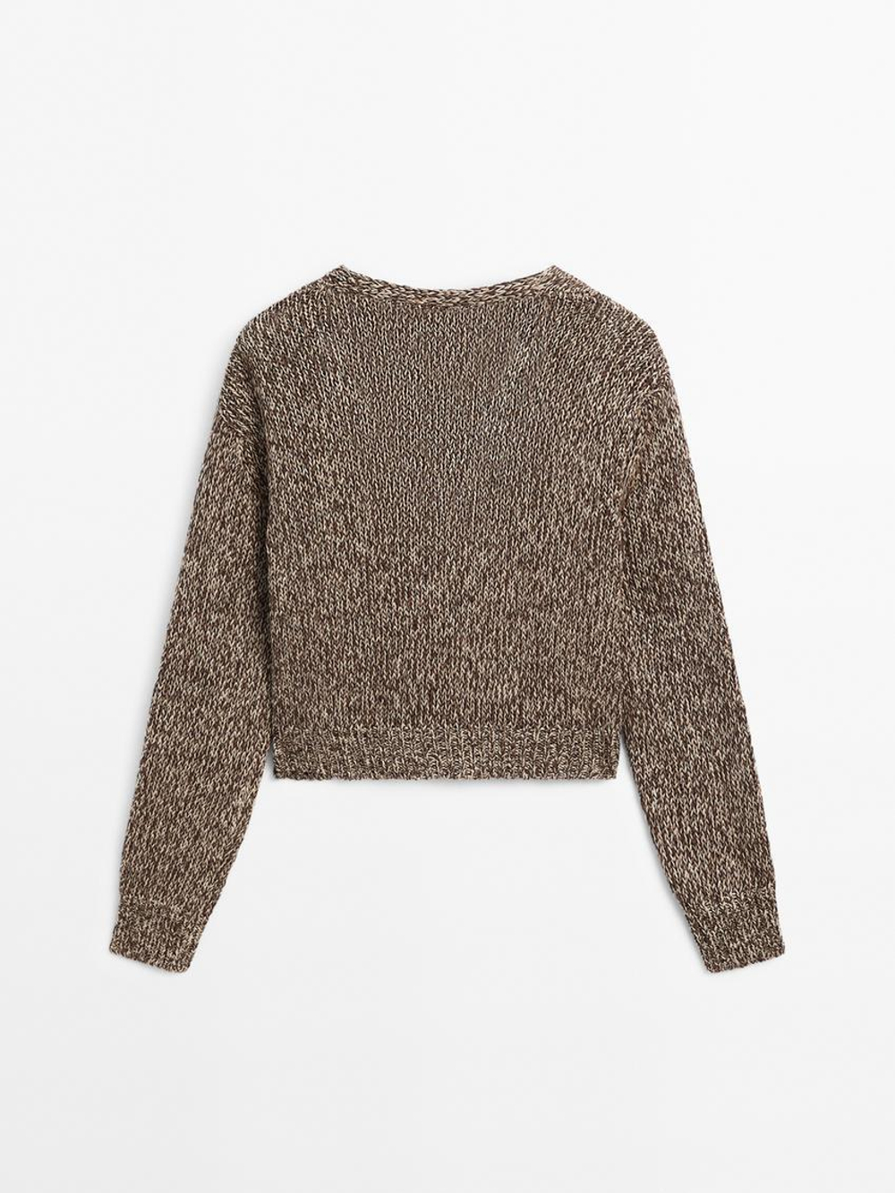 Massimo Dutti Трикотажный кардиган, коричневый