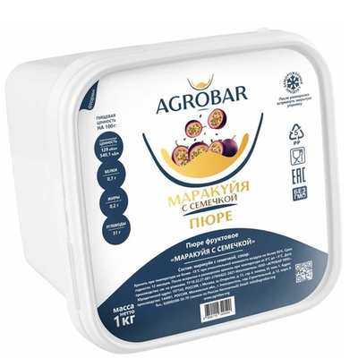 Пюре замороженное Маракуйя с семечкой «AGROBAR» 1 кг