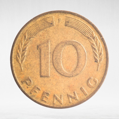 Germany, 10 Pfennigs, 1980, (Stuttgart Mint - "F"), VF