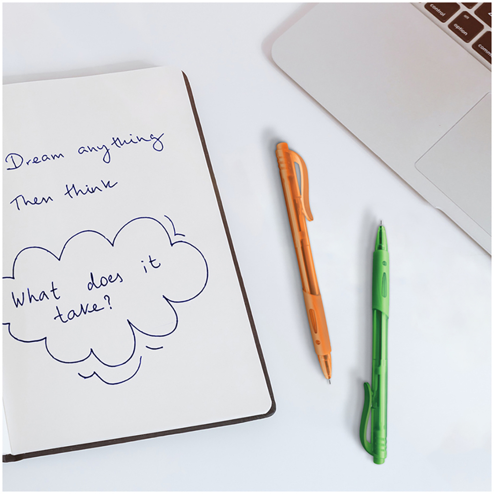 Ручка шариковая автоматическая OfficeSpace "Знак!" синяя, 0,7мм, на масляной основе