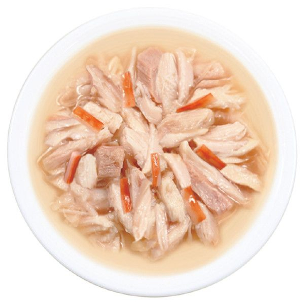 Влажный корм для кошек INABA ТОРОМИ филе курицы с тунцом и сурими в бульоне, банка 80 г