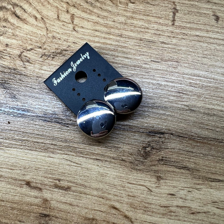 Клипсы Пластина круг плоский 18 мм металл серебристый