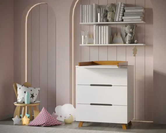 Детский пеленальный комод Incanto Anniken LUX 800/3 цвет белый бук