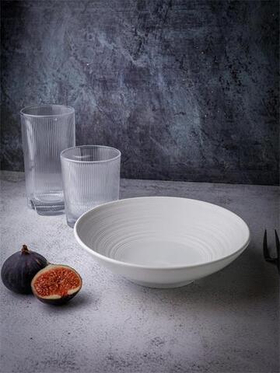 Салатник 600 мл, d 20 см h 5,5 см, фарфор, Linea