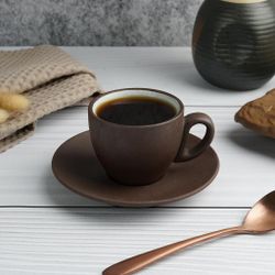 Кофейная пара 100 мл d 6,3 см h5,2 см White Matt New Brown Taiga P.L. Proff Cuisine [8]