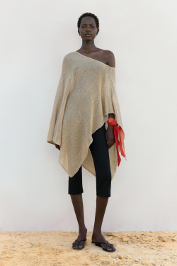 Massimo Dutti Накидка из смесового льна, дымчатый