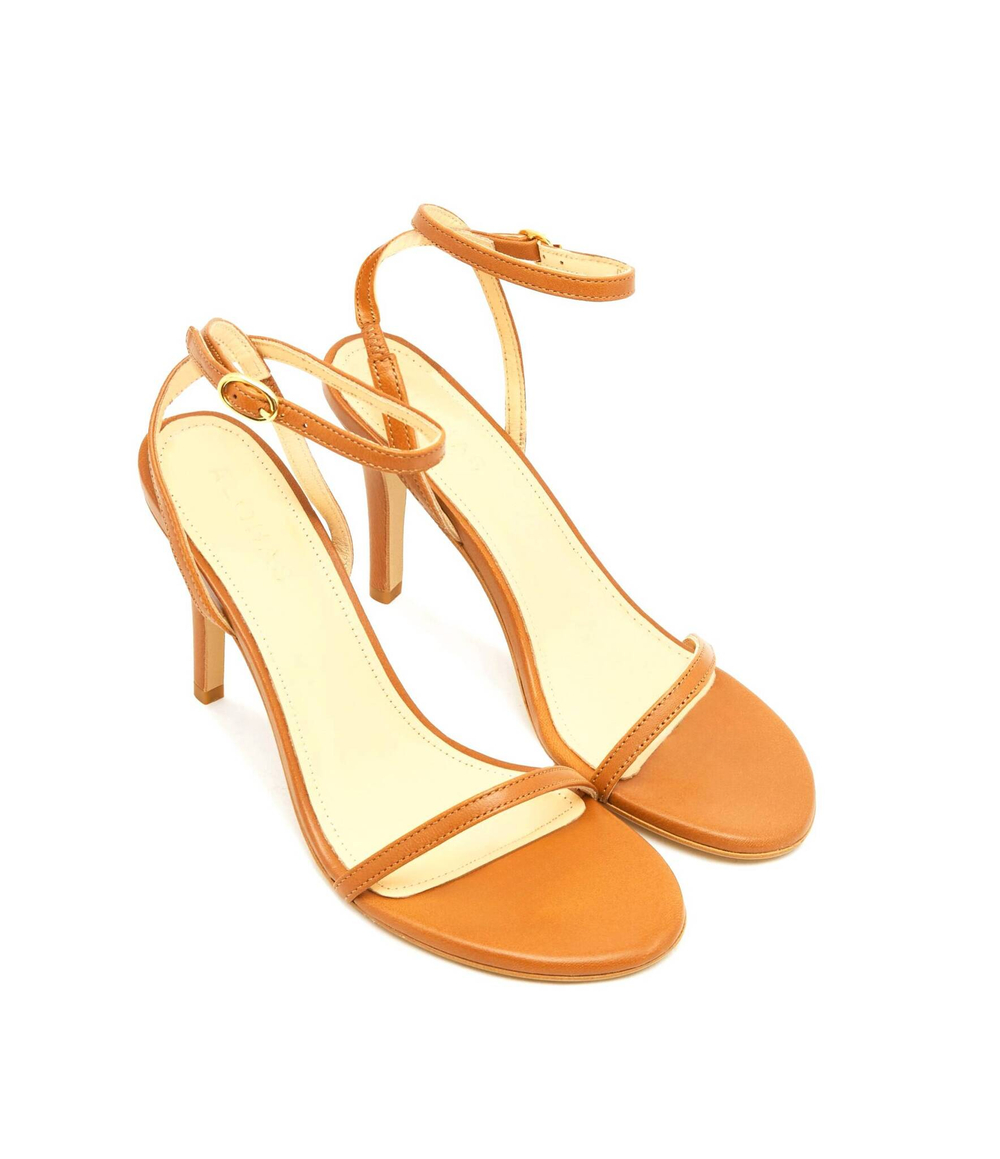 Кожаные босоножки на шпильках otis Alohas - коричневый(S100138)